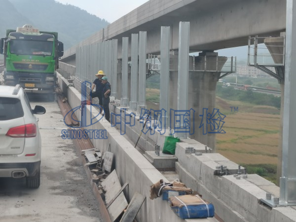 聲屏障立柱現(xiàn)場(chǎng)檢測(cè)